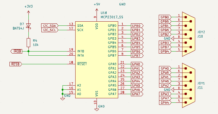 DE-9 joysticks schematic