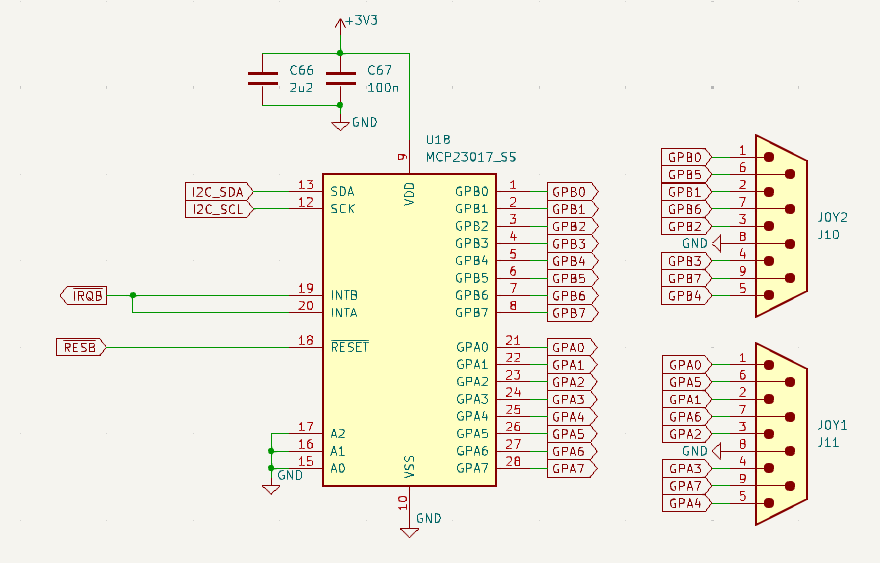 DE-9 joysticks schematic